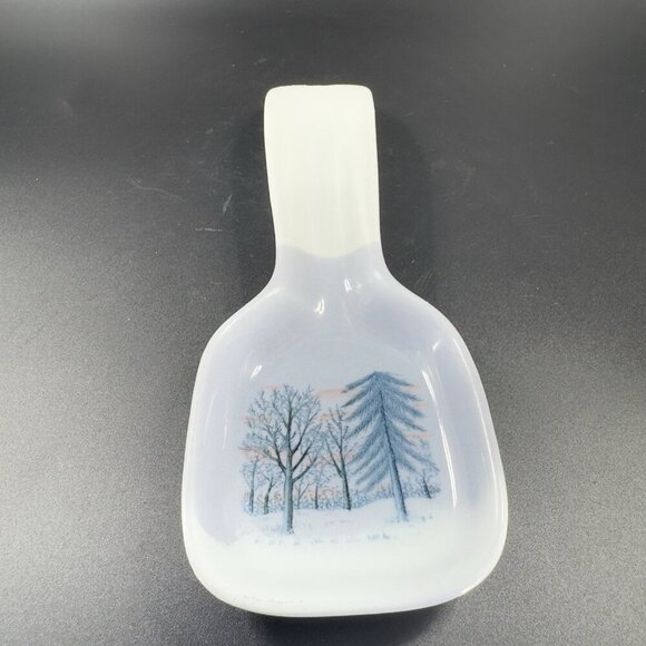 OTAGIRI Spoon Rest Ceramic Resting Plate Dish With Tree Scene Made In Japan VTG - Picture 8 of 13